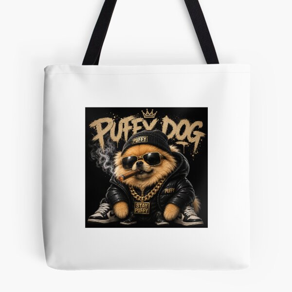 Item preview, Stay Puffy – Cool Fluffy Dog Streetwear Graphic Design designed and sold by vinothmech53.