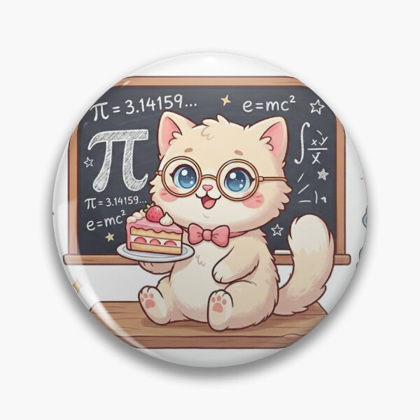 Item preview, Cute Math Teacher Kitten with Pi Day Cake designed and sold by  Cat Lady.