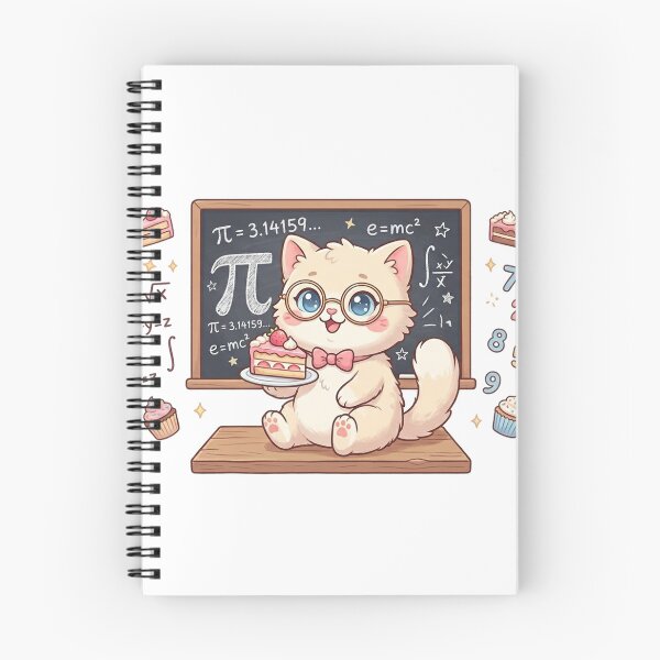 Item preview, Cute Math Teacher Kitten with Pi Day Cake designed and sold by  Cat Lady.