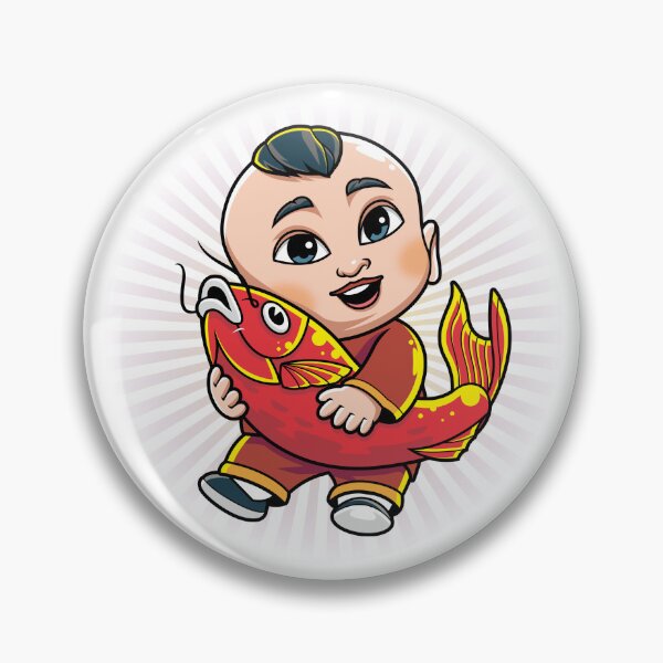 Item preview, Traditional Fortune Boy Holding Koi Fish designed and sold by Lexkon Liu's art.
