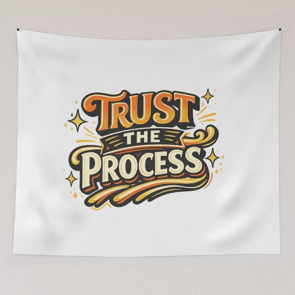 Item preview, Trust The Process Motivational Quote Retro Vintage Typography Design | Inspirational Mindset Graphic designed and sold by HEERYAK.