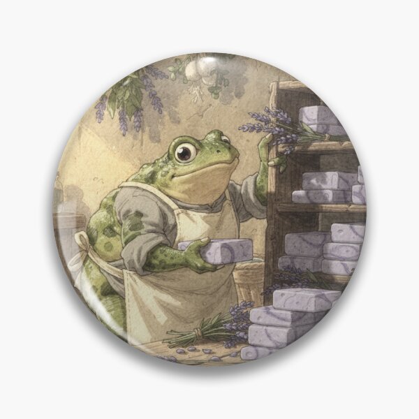 Item preview, Toad Soapmaker Stacking Lavender Bars Cottagecore designed and sold by PictorialWhimsy.