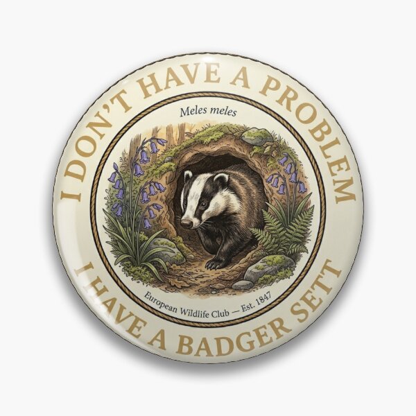 Item preview, I Don't Have a Problem I Have a Badger Sett Badge designed and sold by CalmCapy Co.