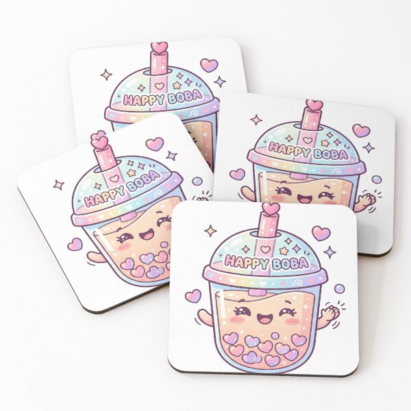 Item preview, Happy Heart Boba Tea Kawaii Sticker designed and sold by CuteRage.