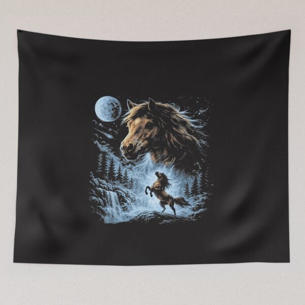 Item preview, Horse Howling At The Moon Vintage Fantasy Horse Lover Equestrian Design designed and sold by kiralynstration.