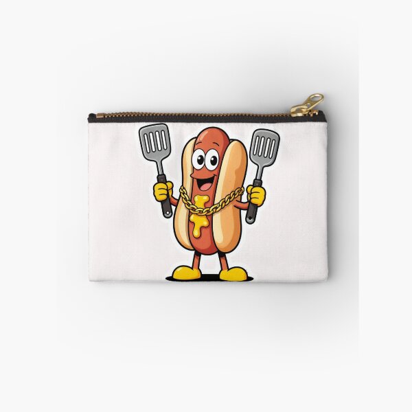 Item preview, Funny Hot Dog Character With Gold Chain And Grill Spatulas designed and sold by Aneta-Design.