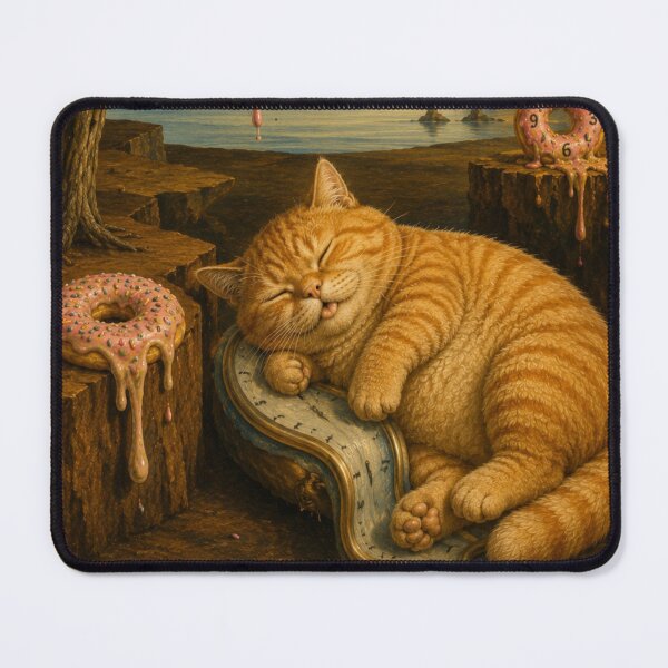 Item preview, Funny Chonky Orange Cat Daydreamscape Melting Donut Dreams designed and sold by Mindworx21.