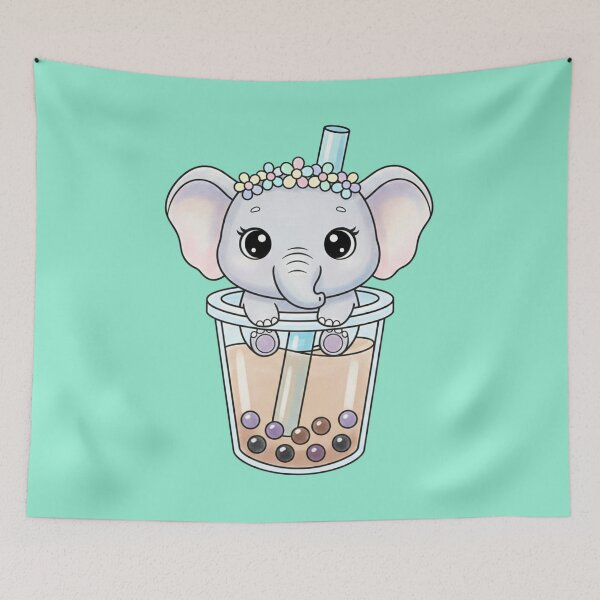 Item preview, Elephant Art - Kawaii Chibi Safari Illustration designed and sold by Exquisite Design Studio „Paculówka”.