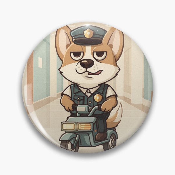 Item preview, Corgi Mall Cop on a Tiny Scooter Funny Art designed and sold by PictorialWhimsy.