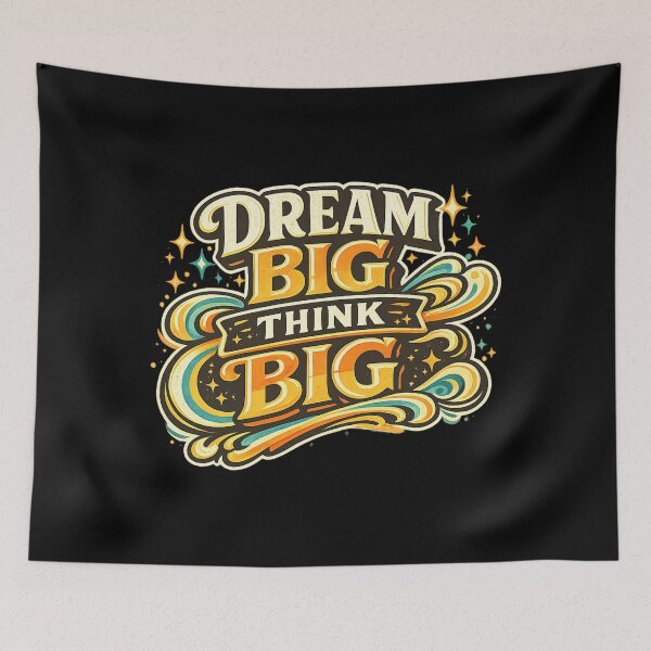Item preview, Dream Big Think Big Motivational Quote Retro Vintage Typography Design | Inspirational Success Mindset Graphic designed and sold by HEERYAK.