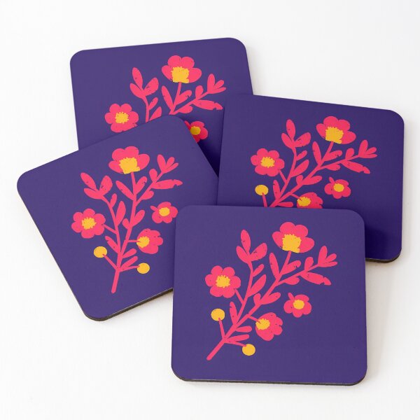 Item preview, Chic Folk Art Botanical - Textured Pink Wildflower designed and sold by UniqueDesign751.