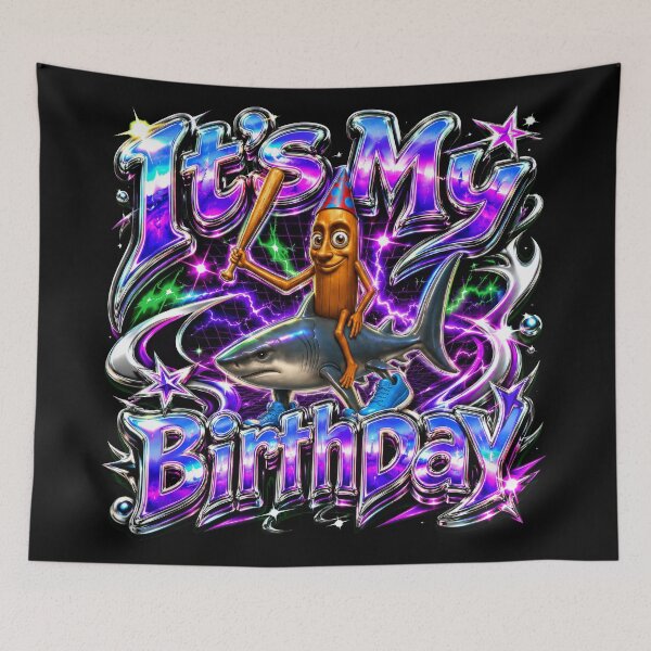 Item preview, It's My Birthday Italian Brainrot Meme Y2K Gen Z designed and sold by Kitkin.