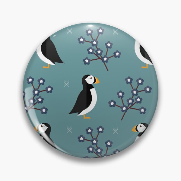 Item preview, Puffins on blue designed and sold by reneesillus.