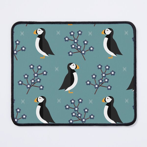 Item preview, Puffins on blue designed and sold by reneesillus.