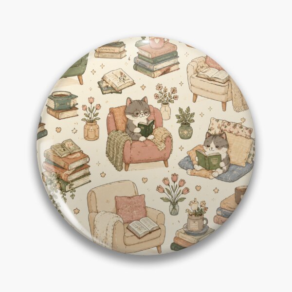 Item preview, Cozy Reading Nook with Cute Cats designed and sold by 0606PM.