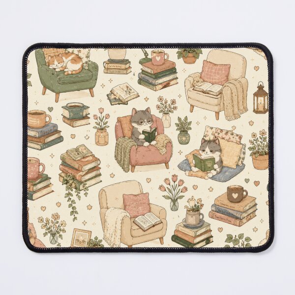 Item preview, Cozy Reading Nook with Cute Cats designed and sold by 0606PM.