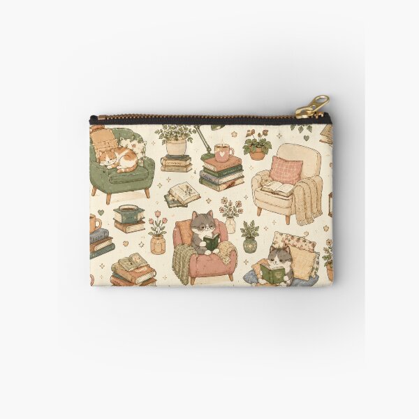 Item preview, Cozy Reading Nook with Cute Cats designed and sold by 0606PM.