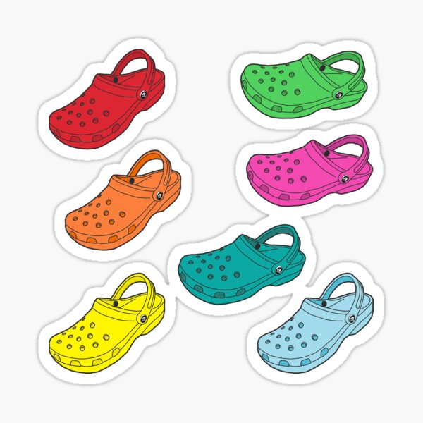 crocs with stickers on them