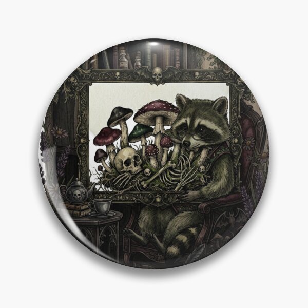 Item preview, Dark Academia Mushroom Skeleton - Gothic Botanical Skull Wall Art Moody designed and sold by Clintora.