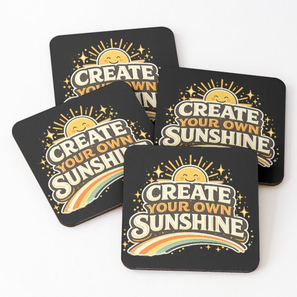 Item preview, Create Your Own Sunshine Motivational Quote Retro Vintage Typography Design | Positive Mindset Inspirational Graphic designed and sold by HEERYAK.
