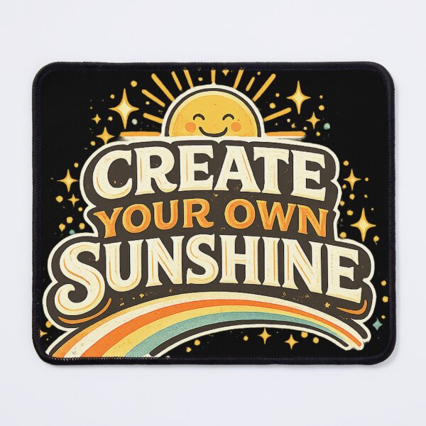 Item preview, Create Your Own Sunshine Motivational Quote Retro Vintage Typography Design | Positive Mindset Inspirational Graphic designed and sold by HEERYAK.