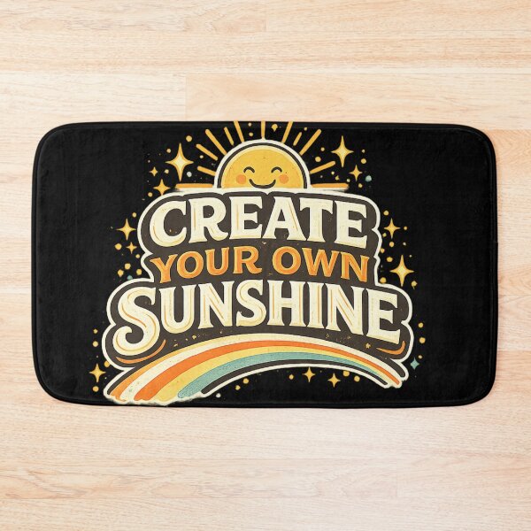Item preview, Create Your Own Sunshine Motivational Quote Retro Vintage Typography Design | Positive Mindset Inspirational Graphic designed and sold by HEERYAK.