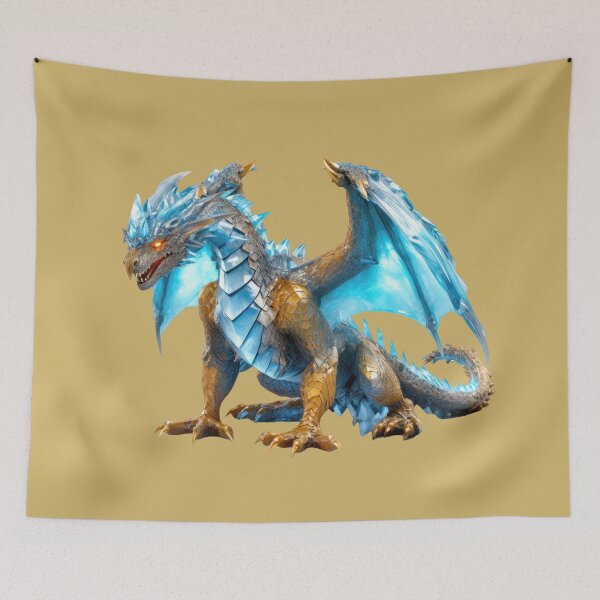 Item preview, Frost Dragon Guardian – Blue Ice Beast designed and sold by helgekerler.