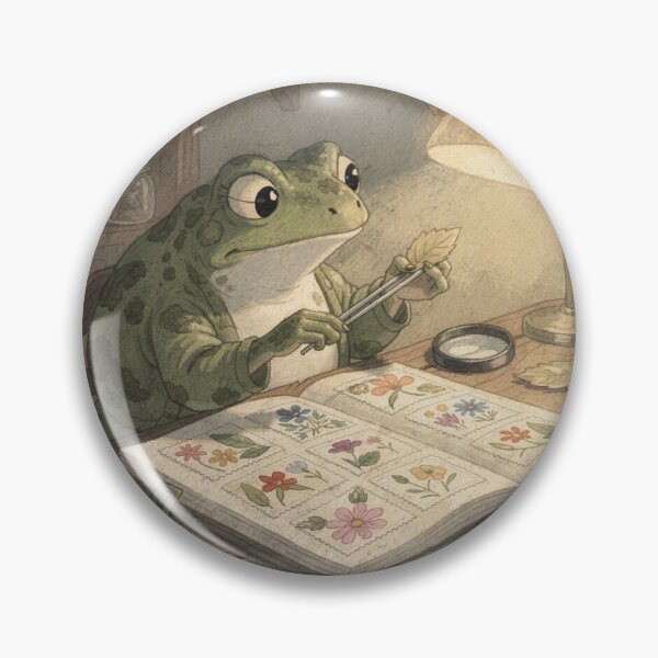 Item preview, Toad Stamp Collector With Tiny Tweezers Cottagecor designed and sold by PictorialWhimsy.