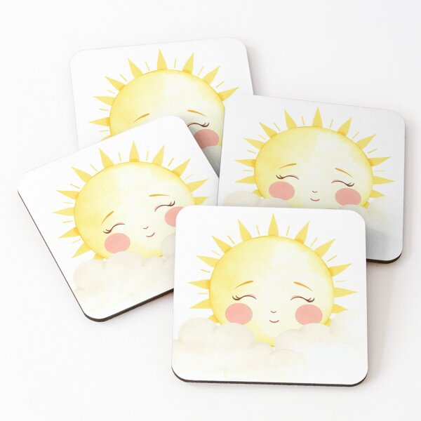 Item preview, Cute Watercolor Sun and Clouds Nursery Art designed and sold by Vida e Arte.