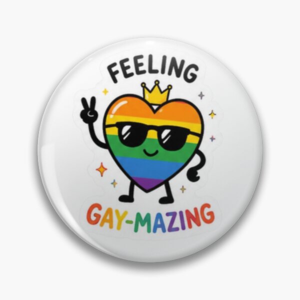 Item preview, Feeling Gay-Mazing Cute Rainbow Pride Heart Sticker designed and sold by Pixanova.