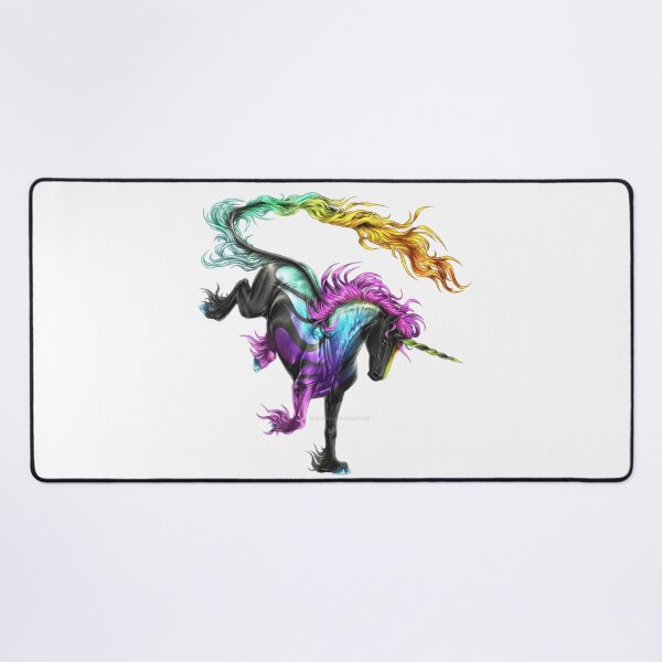 Item preview, Vibrant Rearing Unicorn – Colorful Gradient Mane and Tail Fantasy Art designed and sold by RaresS.