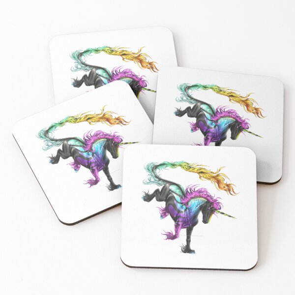 Item preview, Vibrant Rearing Unicorn – Colorful Gradient Mane and Tail Fantasy Art designed and sold by RaresS.