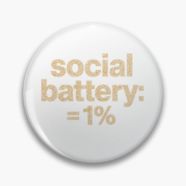 Item preview, Social Battery = 1% | Funny Introvert Glitter Typography Design designed and sold by Nekomiii.