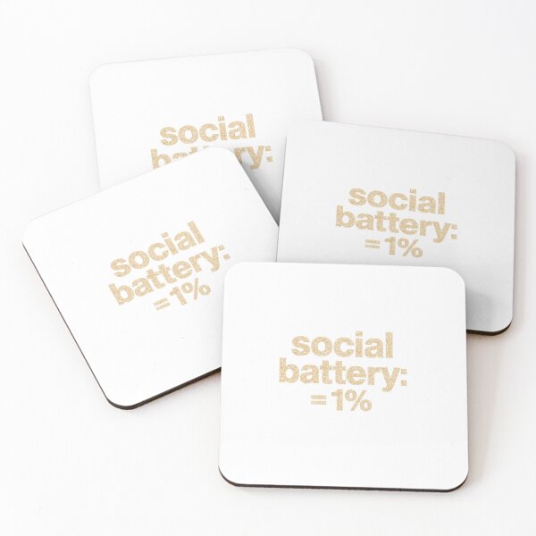 Item preview, Social Battery = 1% | Funny Introvert Glitter Typography Design designed and sold by HellGirlArt.