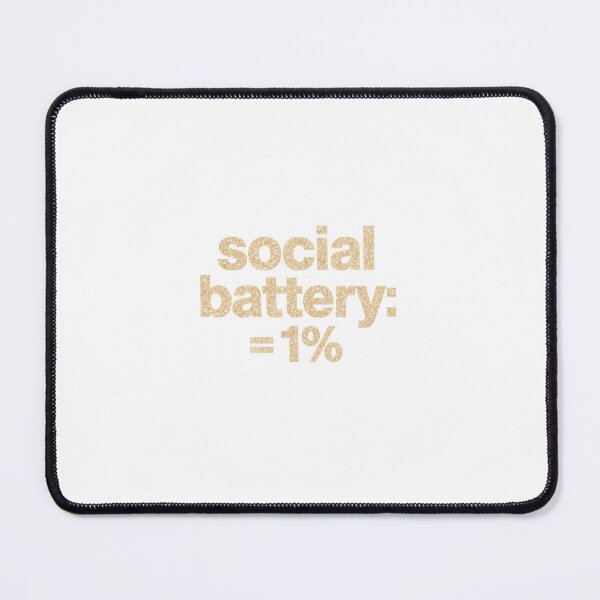 Item preview, Social Battery = 1% | Funny Introvert Glitter Typography Design designed and sold by HellGirlArt.
