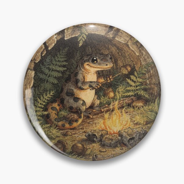 Item preview, Salamander Folk Toasting Acorns Storybook Art designed and sold by PictorialWhimsy.
