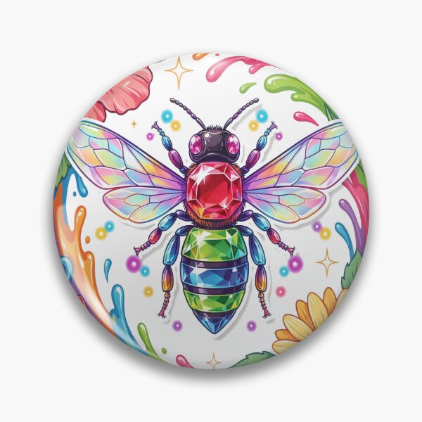 Item preview, Rainbow Crystal Bee Colorful Pollinator Art Design designed and sold by RBToper.
