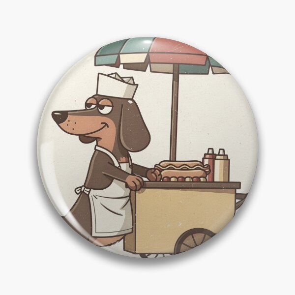 Item preview, Dachshund Hot Dog Vendor Funny Art designed and sold by PictorialWhimsy.