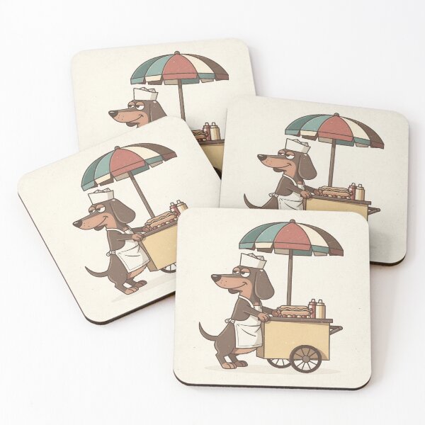 Item preview, Dachshund Hot Dog Vendor Funny Art designed and sold by PictorialWhimsy.