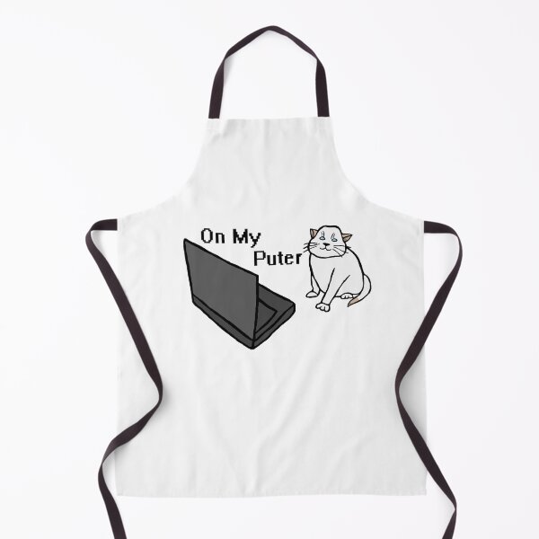Item preview, On My Puter Funny Computer White Cat Meme designed and sold by CDPrintsDesigns.
