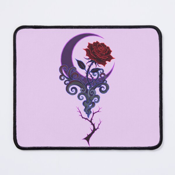 Item preview, Neon Moon and Rose Dark Art - Cyber Gothic Floral Design designed and sold by Exquisite Design Studio „Paculówka”.