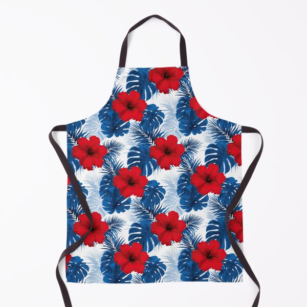Item preview, Blue Monstera And Red Hibiscus Tropical Pattern designed and sold by igraphixart.