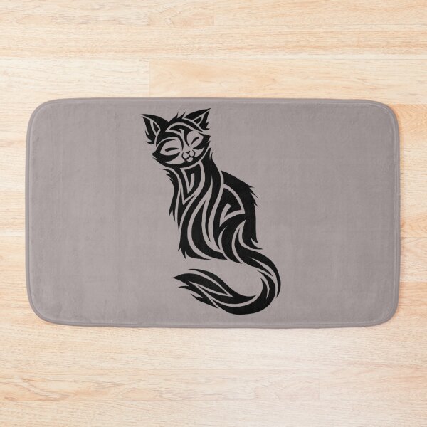 Item preview, Bold Black Tribal Cat – Stylized Feline Silhouette Tattoo Art designed and sold by RaresS.