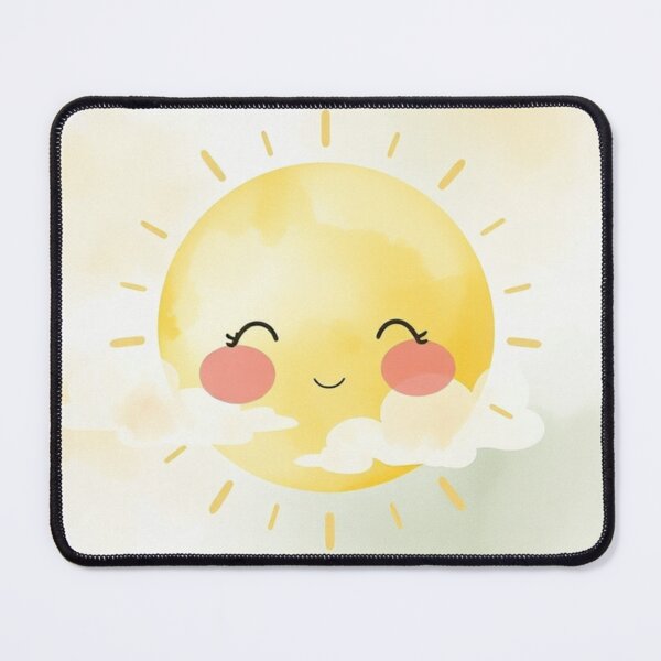 Item preview, Cute Watercolor Sun and Clouds Nursery Print designed and sold by Vida e Arte.