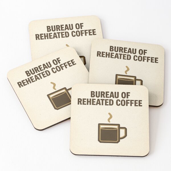 Item preview, Bureau of Reheated Coffee Retro Poster designed and sold by PictorialWhimsy.