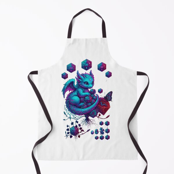 Item preview, Fantasy Sci-Fi Cute Dragon D20 Dice - Futuristic Gaming Neon Dragon Poster Art designed and sold by Clintora.