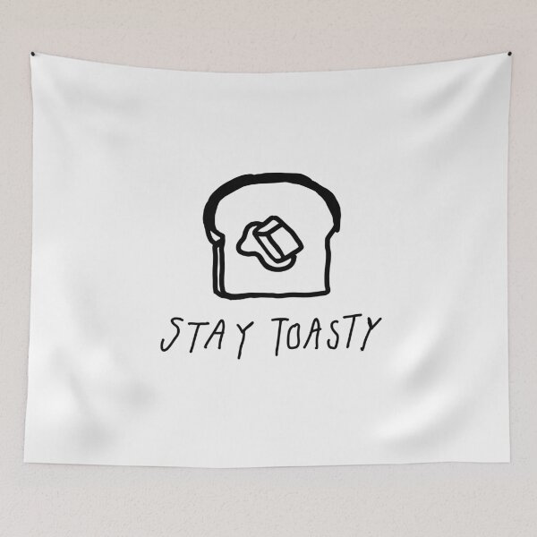 Item preview, Cute Toast Bread Illustration with Butter, Stay Toasty Funny Food Quote designed and sold by DaisyRooDesign.
