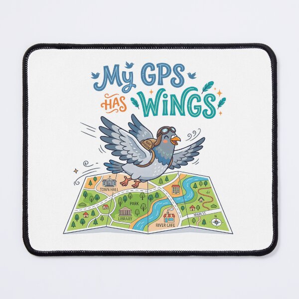 Item preview, My GPS Has Wings | Nav Pigeon Aviator Map Funny Homing Pigeon Gift designed and sold by Sekla-Studio.
