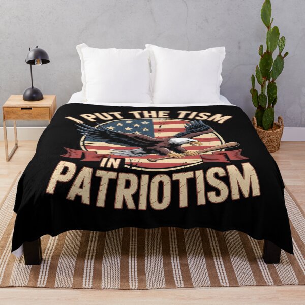 Item preview, I Put The Tism in Patriotism Athletic Eagle Patriotic USA Funny Saying designed and sold by Redgiant87x.