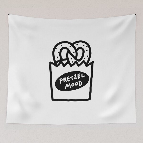 Item preview, Cute Pretzel Illustration, Pretzel Mood Funny Food Quote, Hand Drawn Bakery Doodle designed and sold by DaisyRooDesign.